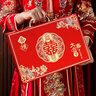 June bride加厚彩礼箱礼金箱结婚用品定亲订婚聘礼提亲彩礼盒红色钱箱6-12万 实拍图