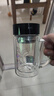 富光双层玻璃杯商务泡茶杯子 大容量男女耐热办公水杯带把黑色320ml 实拍图