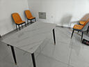 全品屋岩板餐桌家用4-6人小户型桌椅组合长方形现代简约吧台吃饭大桌子 【12MM厚】亮光雪山白 送货入户 120cm 【宽70CM】一桌四椅 实拍图