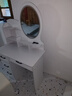 众淘梳妆台小户型卧室小型化妆台小型化妆桌卧室现代简约 【店长推荐】LED灯镜【圆镜款+凳子】80cm 实拍图