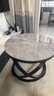 睢尚美（SUISHANGMEI）意式极简岩板茶几简约现代客厅圆形小茶几家用小户型创意茶桌角几 A款岩板圆60卡莱特灰+黑架 实拍图