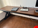 韵他实木电脑桌子双人电竞桌台式办公桌简约现代学习桌长方形书桌 黑胡桃桌+黑架【升级特厚30mm】 240*60*75cm 实拍图