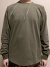 马登工装美式重磅长袖T恤男宽松纯棉磨毛打底衫春秋薄款男士卫衣 咖绿色 【宽松/可拍小一码】 L 实拍图