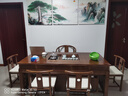 锦榆园老榆木实木茶桌椅组合办公室家用茶几一体现代简约功夫禅意泡茶台 1.8米茶桌+1围椅+4月牙椅/木茶盘 实拍图