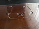 蔡司（ZEISS）镜片可选日本进口纯钛近视眼镜男女防蓝光无框超轻平光镜可配度数 黑色-0度防蓝光平光镜（CAPONI镜框） 实拍图