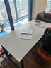 馨美凯电脑桌台式家用简易书桌办公桌简约现代工作台租房卧室学习写字桌 【单桌1.6cm厚桌面】黑架+暖白色 长140cm*宽70cm*高74cm 实拍图