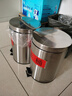 欧润哲垃圾桶脚踏带盖7L镜光不锈钢客厅卧室厨房卫生间家用办公内外双桶 实拍图