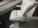 顾全办公椅书房书桌椅家用奶油小方椅子学习椅舒适久坐电脑椅环保真皮 奶白色-真皮 实拍图