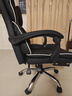 锦汐电脑椅办公椅子电竞椅家用人体工学椅老板椅主播靠背椅皮革转椅 黑色-工学椅【含乳胶坐垫+脚踏】 实拍图