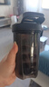 摇摇杯健身运动水杯男奶昔防漏搅拌杯子刻度杯奶茶摇杯蛋白粉水壶 黑色活动专享+带刻度+不锈钢球500ml 实拍图