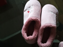 惠夫人情侣包跟棉拖鞋女冬天室内家用保暖防滑家居毛绒男士棉鞋 字母包跟 皮红 40-41 (适合39-40码穿) 实拍图
