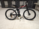 凤凰（Phoenix）折叠山地自行车男女成人学生青少年单车双减震碟刹轻便变速折叠车 黑红辐条轮/显档变速/三套全轴承 24速高配-26寸（身高160-185CM） 实拍图