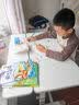 益威儿童学习桌椅套装 小学生书桌椅 可升降写字桌课桌追背正姿椅子 学习桌椅+阅读架+学习灯+椅套-灰 实拍图