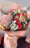 冉子花坊鲜花速递香槟玫瑰百合混搭花束向日葵同城配送生日礼物 韩式白百合粉绣球混搭花束 实拍图