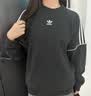 adidas廓形法式毛圈布运动圆领卫衣套头衫男装秋季阿迪达斯三叶草 黑色   L   实拍图