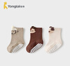 童泰（TONGTAI）婴儿袜子春秋季新生儿地板袜宝宝室内防滑学步鞋宽口袜卡其6-12月 实拍图