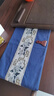 铭聚布艺（MINGJU）新中式桌旗禅意防水长条茶席茶几桌布茶台布艺餐桌垫深蓝33*240cm 实拍图