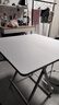 折叠桌餐桌家用小户型吃饭桌简易租房出租屋正方形小方桌子便携式 白色+白架【80*80*74cm】 实拍图