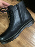 百丽潮搭马丁靴男冬季商场同款舒适真皮英伦风休闲靴92267DD0预售 黑色8孔（内增高）-A0924 40 (250mm) 实拍图
