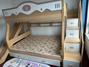 邦珀实木小鹿简约实木儿童床原木风双层高低上下床 【原木色】滑梯+梯柜 上铺宽130*下铺宽150 实拍图