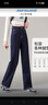 真维斯（JEANSWEST）牛仔裤女秋季宽松阔腿裤子女潮流韩版小个子直筒裤简约蓝灰M 实拍图