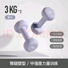 Keep 彩色浸塑哑铃 男女家用家庭健身肌肉塑形手臂轻重量紫灰色 3kg*2 实拍图