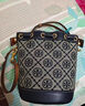 汤丽柏琦（Tory Burch）TB女包 T MONOGRAM 手提托特包水桶包单肩包斜挎酒桶包 80534-405 海军蓝 迷你 实拍图