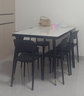 凡社餐桌家用餐桌椅组合 4人6人桌子饭桌 岩板纹玻璃小户型餐桌椅套装 实拍图