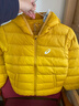 亚瑟士亚瑟士童装冬季中大儿童保暖连帽轻薄羽绒服【赠收纳袋】 753黄色 130 cm 实拍图