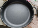 铁仕达（Telssida）双耳铸铁平底锅加厚生铁锅烙饼锅不粘无涂层煎锅水煎包锅老式饼铛 33cm(玻璃盖) 实拍图