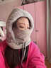羽绒雷锋帽女秋冬季围脖一体加厚保暖防寒头套面罩骑车防风帽子男 帽子-四合一雷锋帽-粉色 均码 1个 实拍图