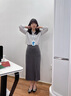 丝柏舍高腰半身裙2025秋装新款女装通勤气质西装开叉中长裙 实拍图