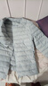 鸭鸭（YAYA）佟丽娅明星同款轻薄羽绒服女短款韩版休闲保暖羽绒内胆轻便外套 浅灰色 XL 实拍图