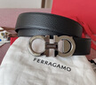 菲拉格慕（Ferragamo）腰带男士商务双面板扣皮带牛皮 3.5CM宽 七夕节礼物 送男友礼盒装 黑棕荔枝纹/枪色扣679710-689134 实拍图