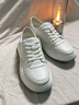 皓顿（HAUT TON）秋冬男鞋休闲鞋头层牛皮小白鞋男士厚底增高轻便板鞋舒适运动鞋子 白色 42 适合运动鞋43码 实拍图