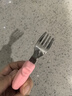 马库斯宝宝自主进食勺婴儿不锈钢短柄学吃饭训练辅食叉勺儿童餐具舔舔勺 粉色 实拍图
