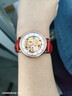 宝茄达（BRIGADA）手表女士 女士手表机械 防水机械表镂空自动夜光机械手表七夕送礼 心心相印-红带 实拍图