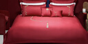 罗莱家纺 结婚四件套红色 纯棉100支贡缎长绒棉床单被套1.8米床 实拍图