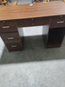 甘慕实木办公桌办公室职员电脑桌财务工位双人位桌椅组合简易书桌子 实木【五抽一柜】胡桃色120*60 单桌 实拍图