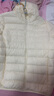 雪中飞短款轻薄羽绒服女新款冬季薄款连帽保暖休闲时尚百搭外套潮 米白 XL (170) 实拍图