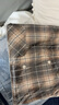森马（Semir）长袖衬衫女中长款慵懒宽松落肩秋季chic复古格纹衬衣101524105004 实拍图