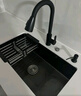 松鲸 厨房水槽大单槽台下盆手工不锈钢洗菜盆一体盆洗菜池洗碗淘菜盆 B套餐-配冷热龙头 三孔单槽-68*45cm 实拍图