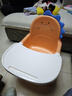 加厚宝宝吃饭桌餐椅婴儿童成长椅子家用矮凳塑料防滑幼儿园靠背椅 橘色-蓝色硅胶角【防撞】-带餐盘 实拍图