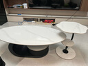 梵尔丹顿轻奢风意式岩板茶几家用客厅椭圆形茶几桌设计师高级感小户型茶桌 黑架+雪山白岩板 130*70*42【茶几+边几】 实拍图