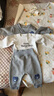 哈趣猴婴儿春季衣服纯棉长袖内搭男童女童秋衣套装宝宝三件套儿童外出服 米白色 73 【建议66-73cm，15-18斤宝宝】 实拍图
