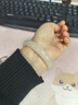 净心石 和田玉手镯青白玉女款平安镯内径约55-56mm 实拍图