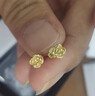 BJYLS999足银玫瑰花耳钉女养耳洞纯银耳线耳环不易过敏免摘耳饰礼物女 999足银玫瑰花金色（耳钉款） 实拍图