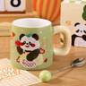 传旗陶瓷马克杯带勺盖咖啡杯早餐牛奶杯情侣陶瓷杯熊猫盲盒杯子礼盒装 实拍图