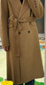 范思蓝恩钻石立裁系列 100%羊毛复古翻领双排扣大衣女秋冬高级感毛呢外套 混黄驼 XS 实拍图