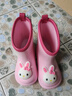 牧童儿童雨鞋3-7岁男女童雨靴卡通轻便幼儿园宝宝水鞋 粉色小兔子 160 实拍图